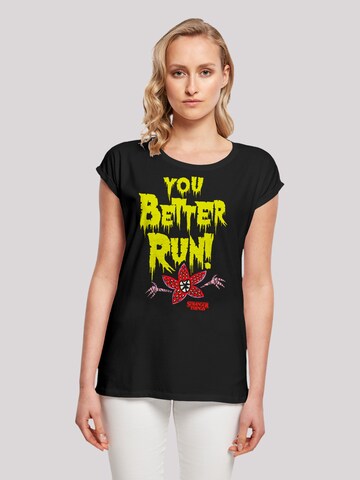 T-shirt 'Stranger Things You Better Run Netflix TV Series' F4NT4STIC en noir : devant