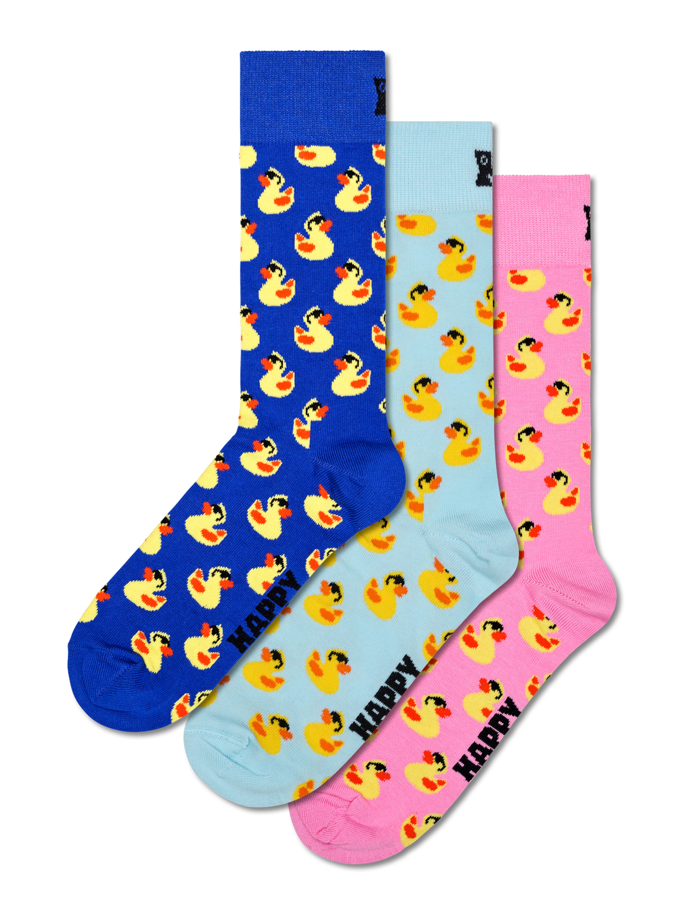 Happy Socks Къси чорапи 'Rubber Duck' в синьо: отпред
