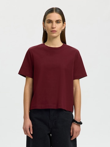 SELECTED T-Shirt 'SLFEssential' in Rot: Vorderseite