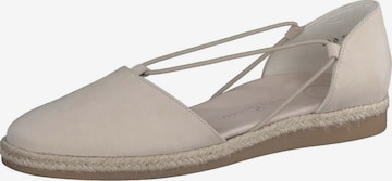 Paul Green Ballet Flats with Strap in Beige: front