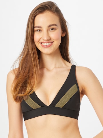 Calvin Klein Swimwear Triangel Bikinitop 'Apex' in Zwart: voorkant