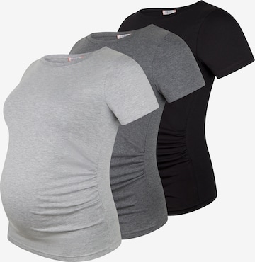 M.M.C. Shirt 'Basic Umstandsmode Kurzarm' in Grau: Vorderseite