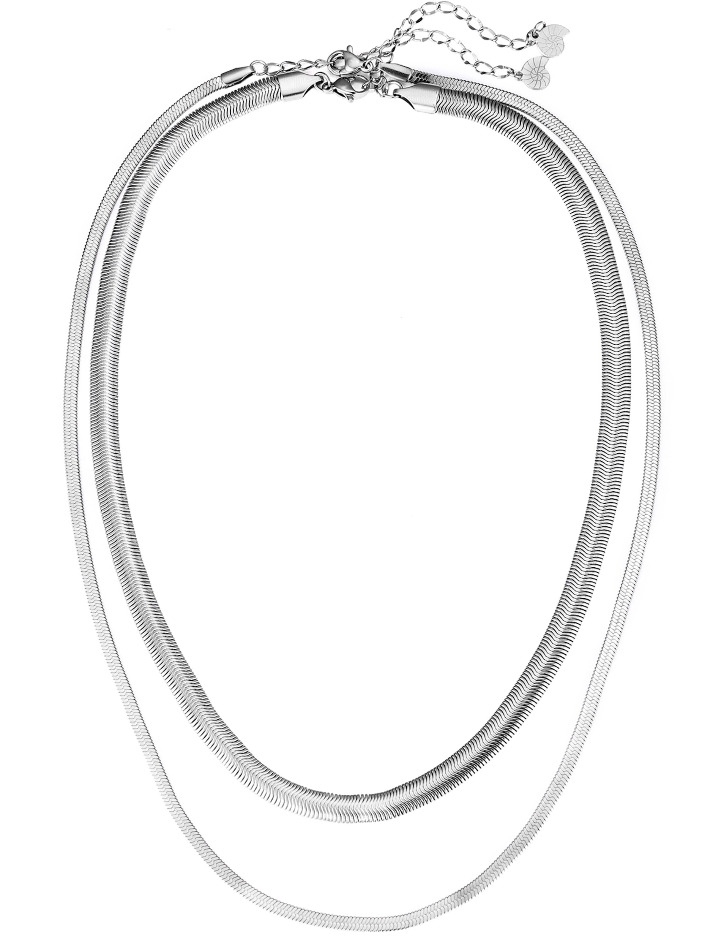 Hey Happiness Ketting 'Duologue' in Zilver: voorkant