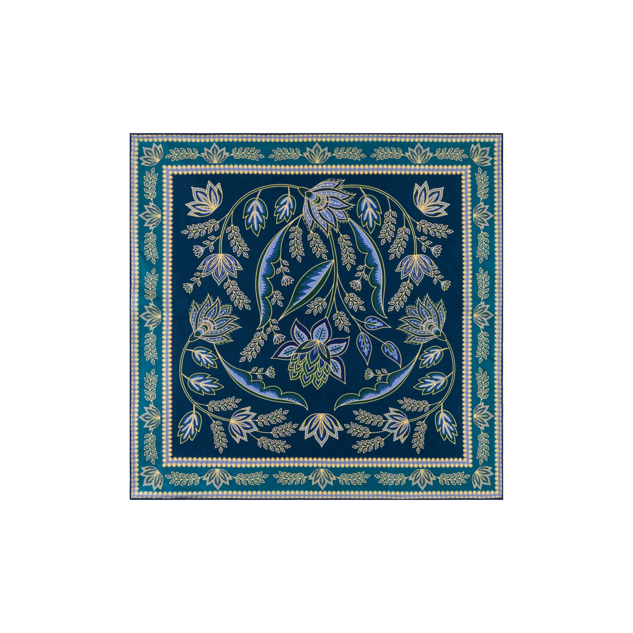 Roeckl Wrap 'BLOOM MANDALA' in Blue: front