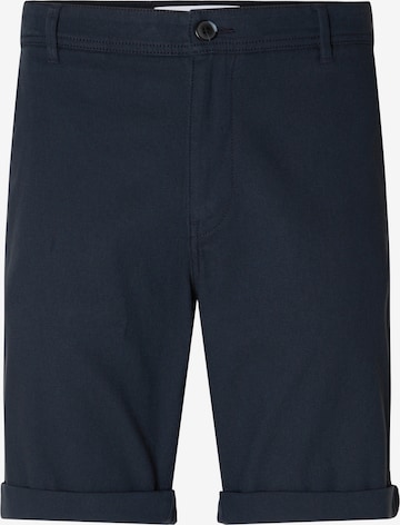 Coupe slim Pantalon chino 'Luton' SELECTED HOMME en bleu : devant