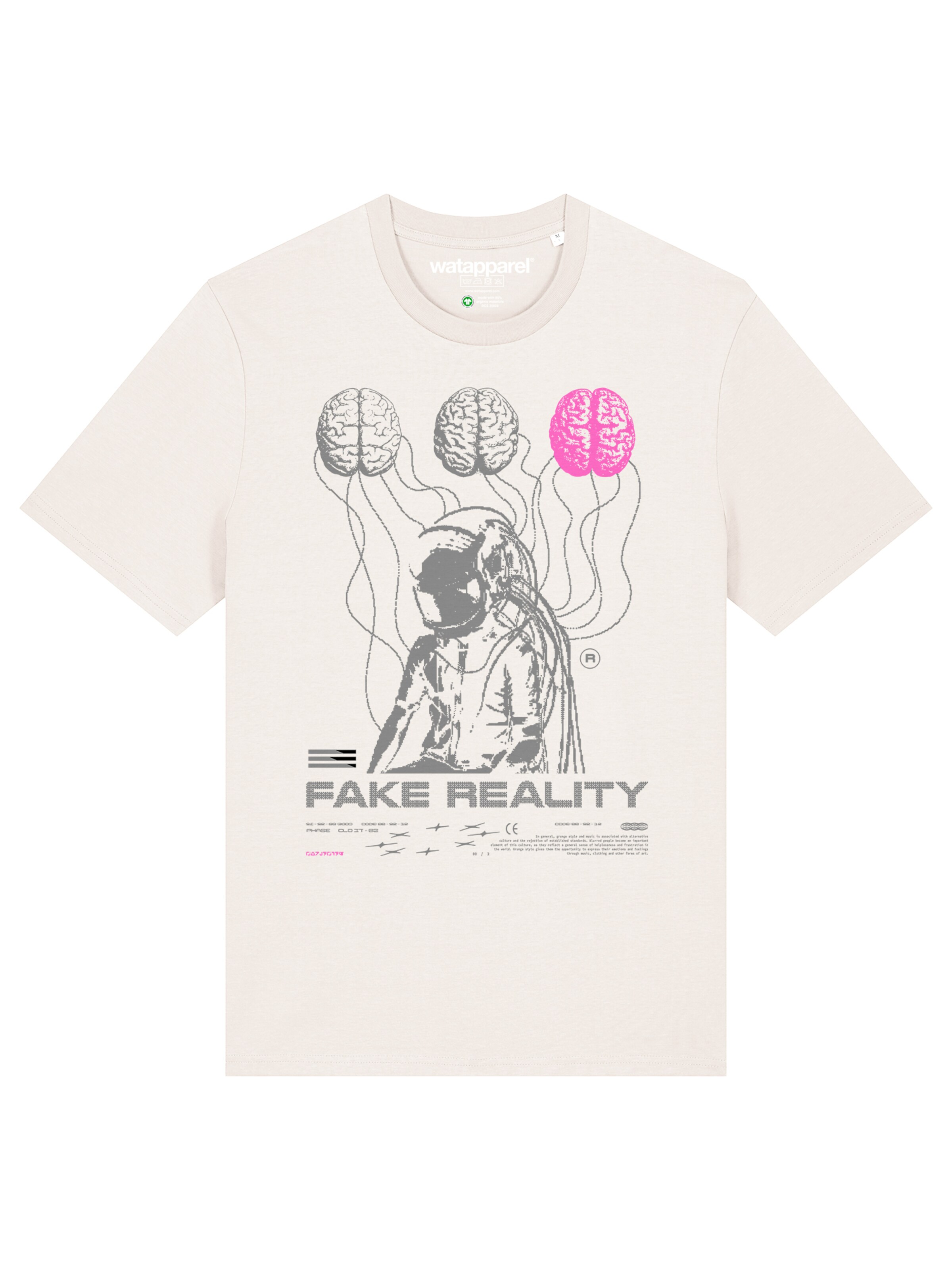 Watapparel Shirt 'Fake Reality' in White: front