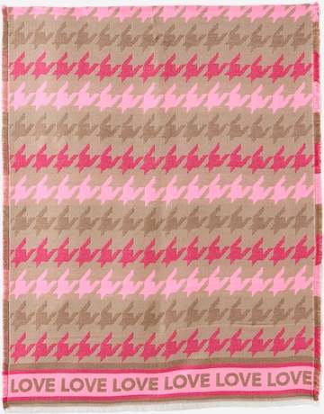 Zwillingsherz Schal 'Love' in Pink: Vorderseite