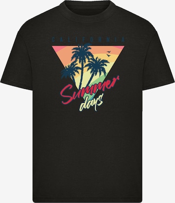 T-Shirt 'California Palmen Retro' F4NT4STIC en noir : devant
