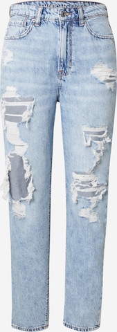 Jeans 'MOM' de la American Eagle pe albastru: față