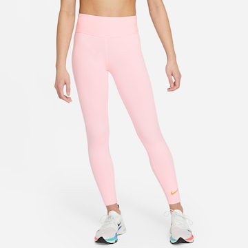 Skinny Pantalon de sport NIKE en rose : devant