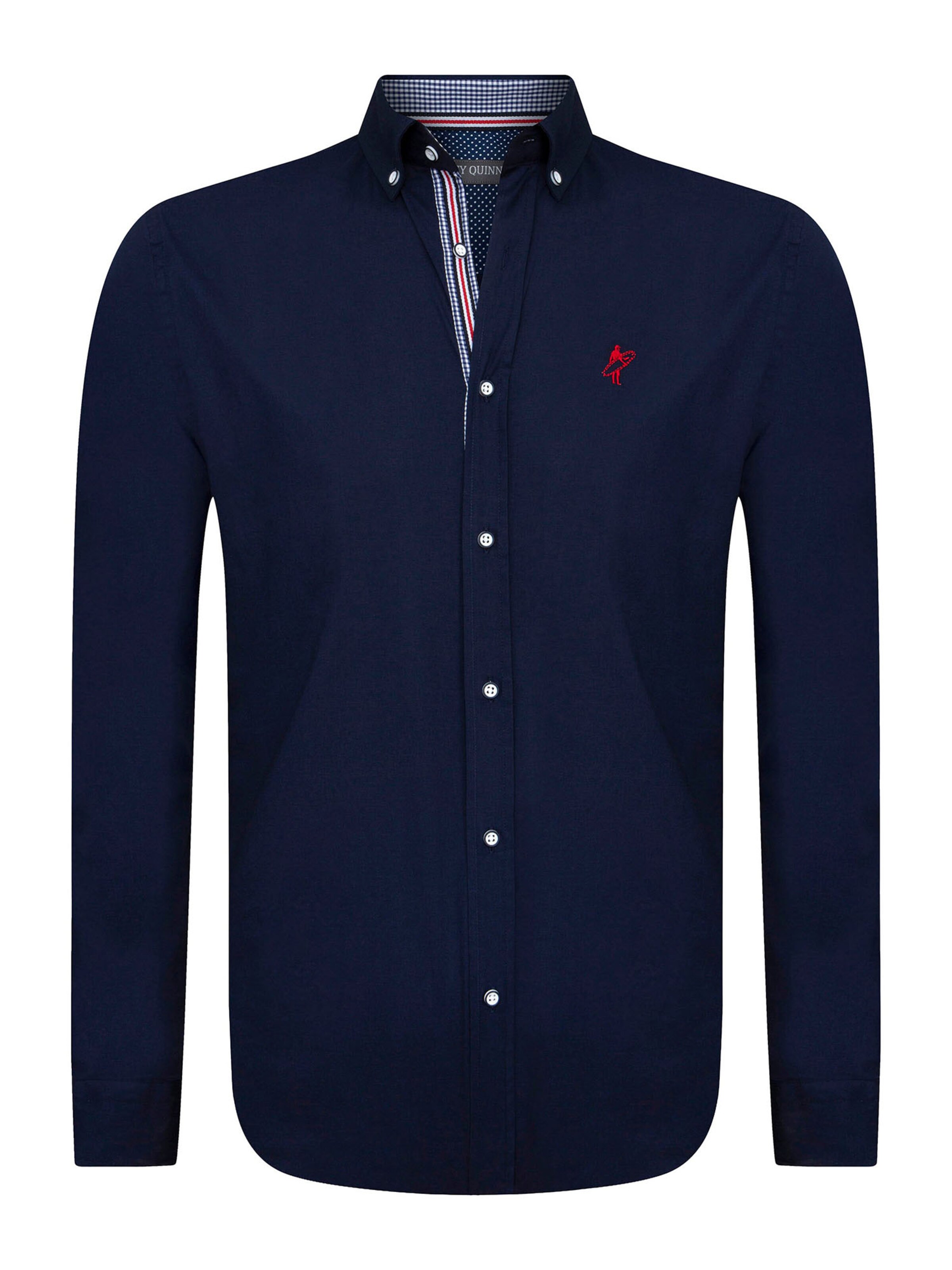 Jacey Quinn Rovný strih Košeľa - Modrá: predná strana