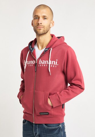 BRUNO BANANI Zip-Up Hoodie 'Grant' in Red: front