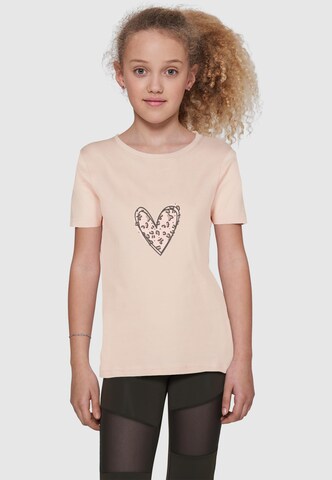 Merchcode Μπλουζάκι 'Valentines Day - Leopard Heart' σε μπεζ: μπροστά