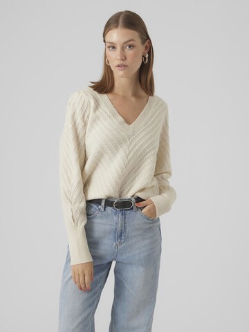 VERO MODA Trui 'STINNA' in Beige: voorkant