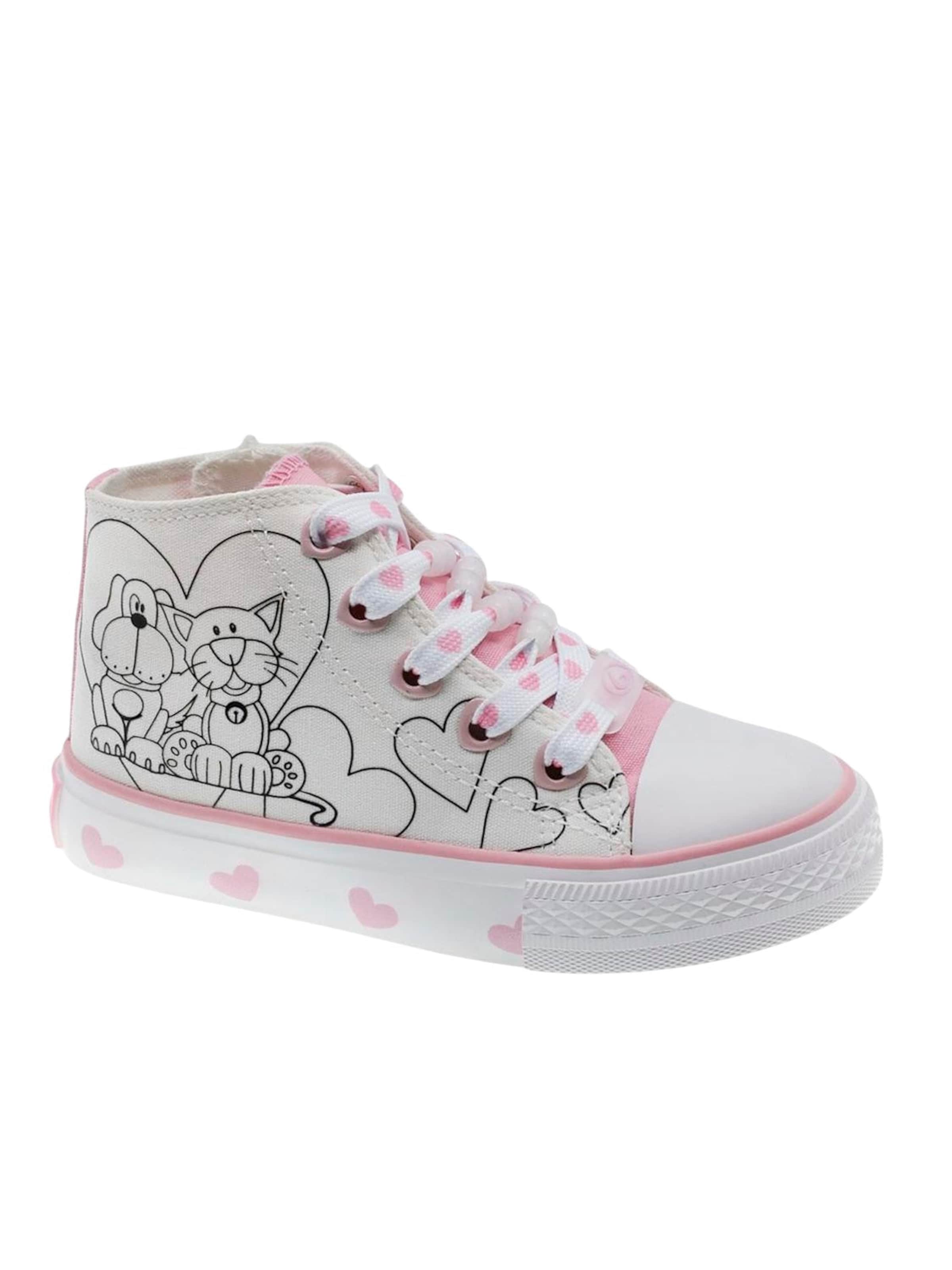 Beppi Sneaker 'Canvas Boot' in 28 in rosa / schwarz / weiß, Produktansicht