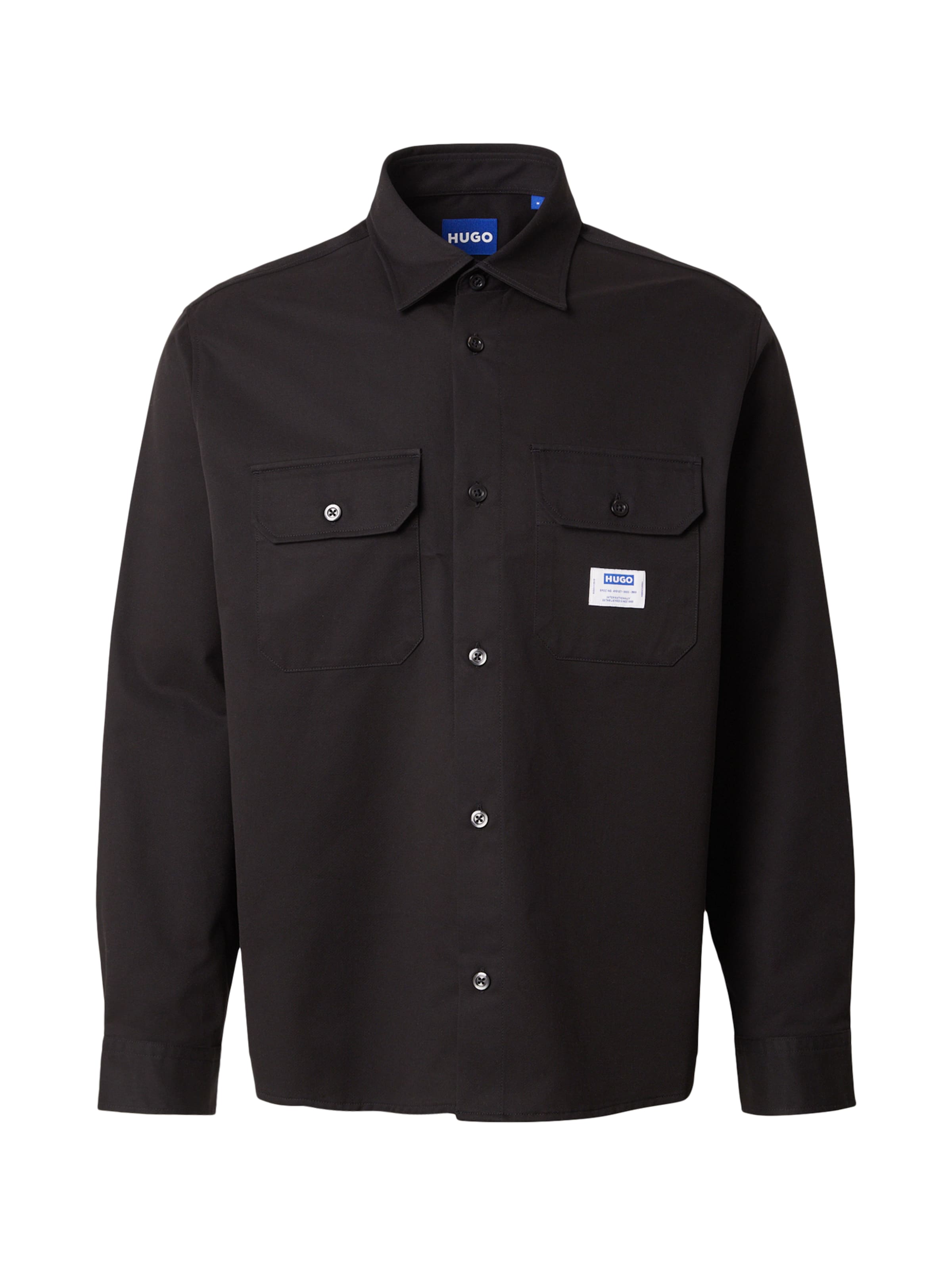 Coupe regular Chemise 'Ekynone_1' HUGO en noir : devant