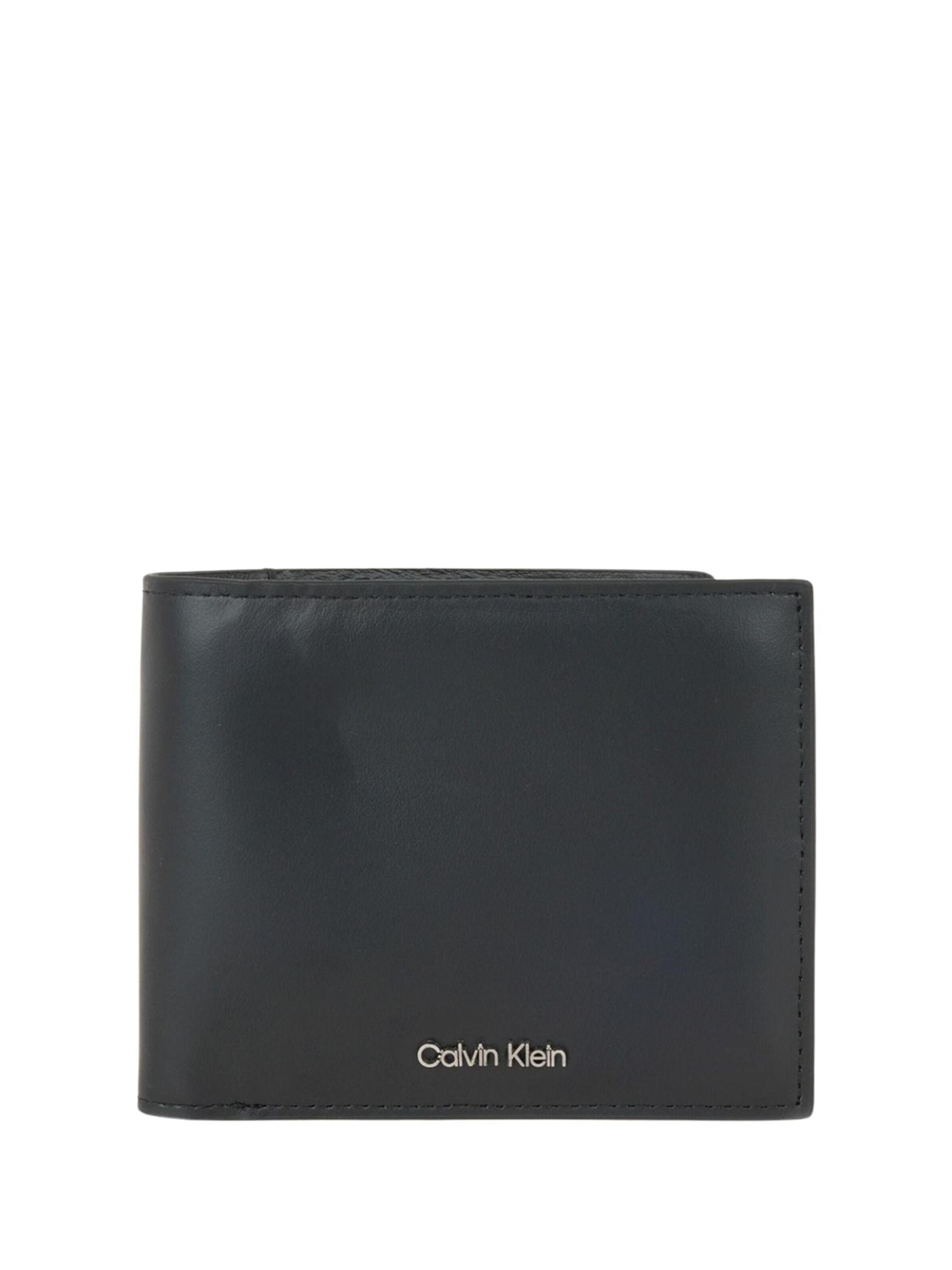Portamonete 'RAISED EW BILLFOLD W/CARD+C' di Calvin Klein in nero: frontale