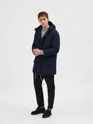 SELECTED HOMME Between-Seasons Parka 'Rodney' in Blue