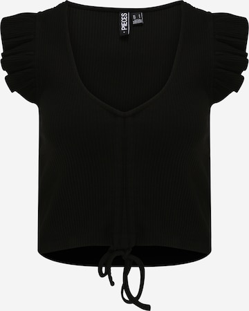 Pieces Petite Shirt in Black: front