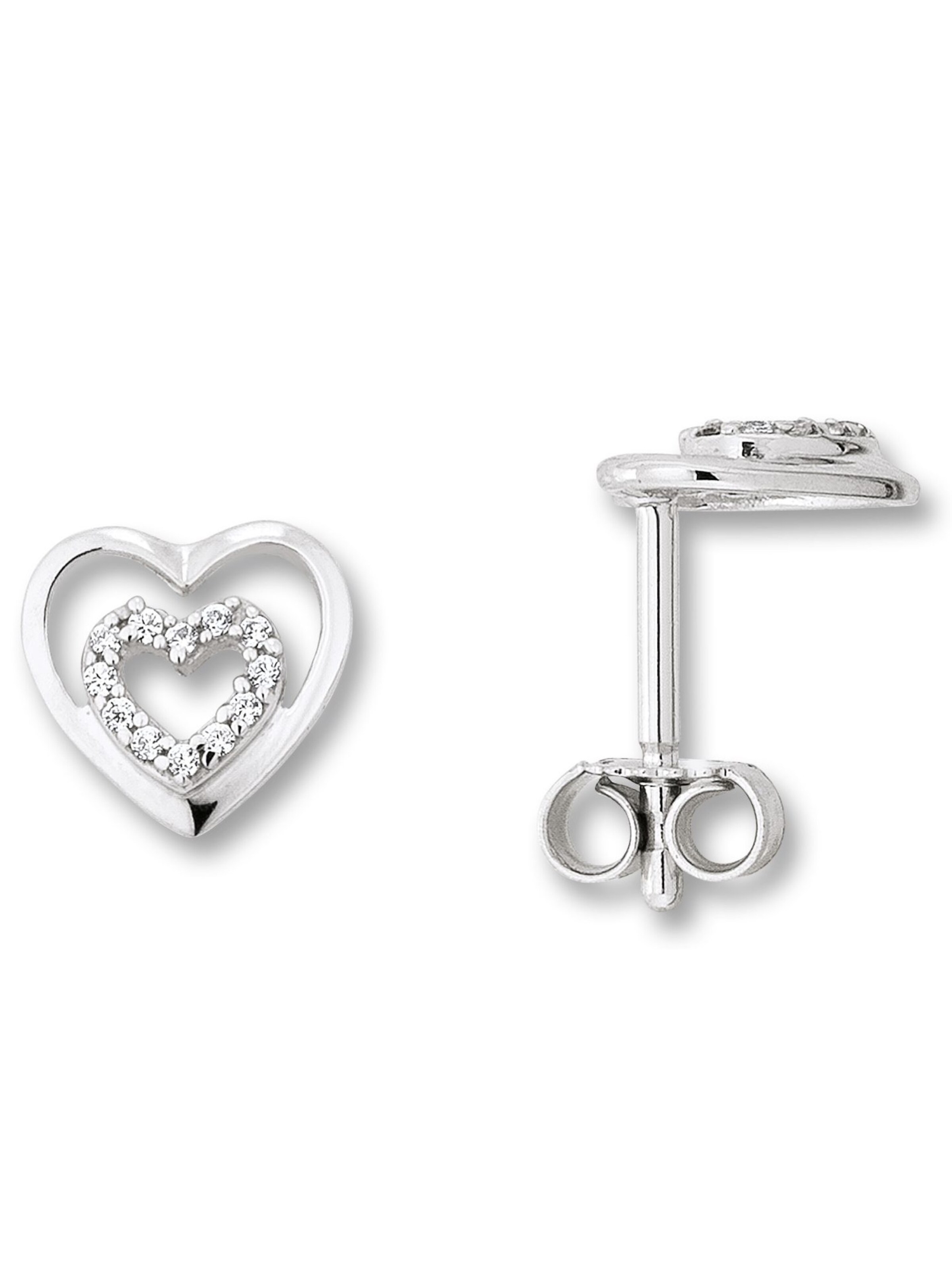 ONE ELEMENT Ohrringe 'Herz' in Silber