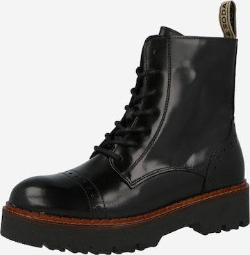 SCOTCH & SODA Schnürstiefelette 'Olivine' in Schwarz: predná strana