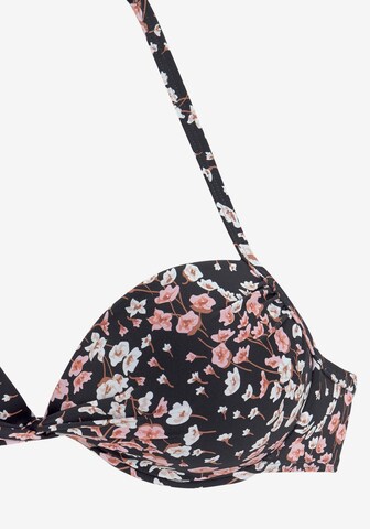 LASCANA Push-up Bikini felső - fekete