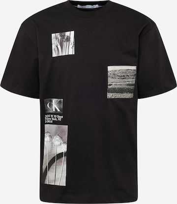 Tricou de la Calvin Klein Jeans pe negru: față