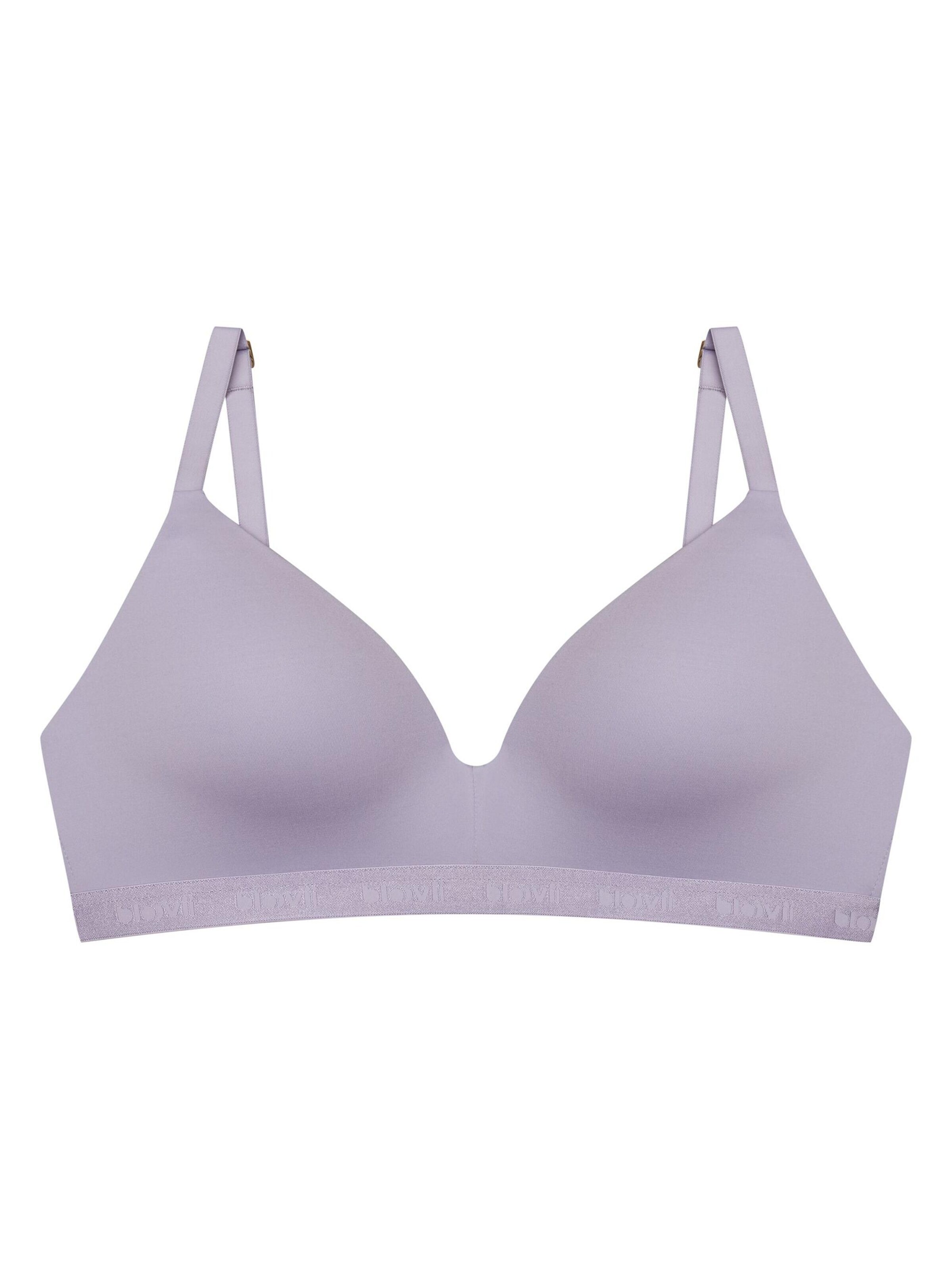ESOTIQ - Push-up Sujetador 'Push-up-BH Lellow, ohne Bügel, Unterbrustband mit Logo' en lila: frente