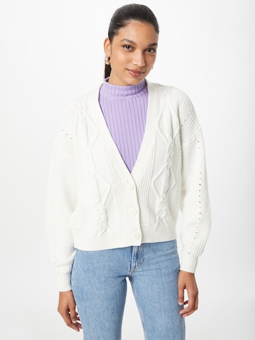 ESPRIT Knit cardigan in White: front