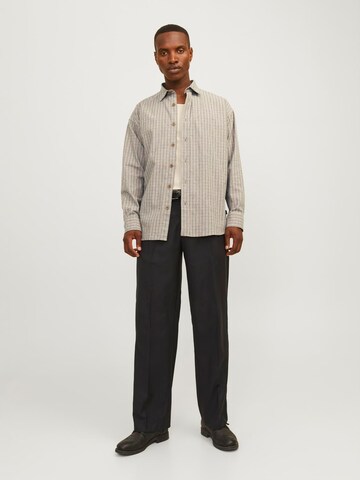 JACK & JONES Regular fit Button Up Shirt 'JPRBLAbradfort' in Grey
