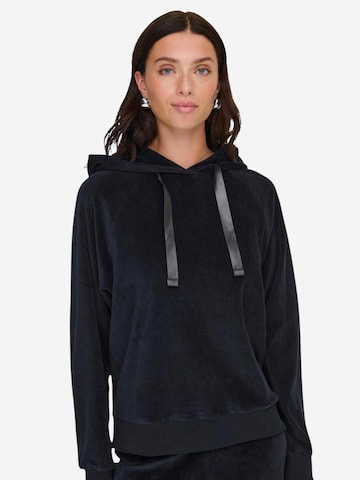 Felpa 'JDYVIDA L/S VELVET HOODIE TOP JRS DIA 15361663' di JDY in nero