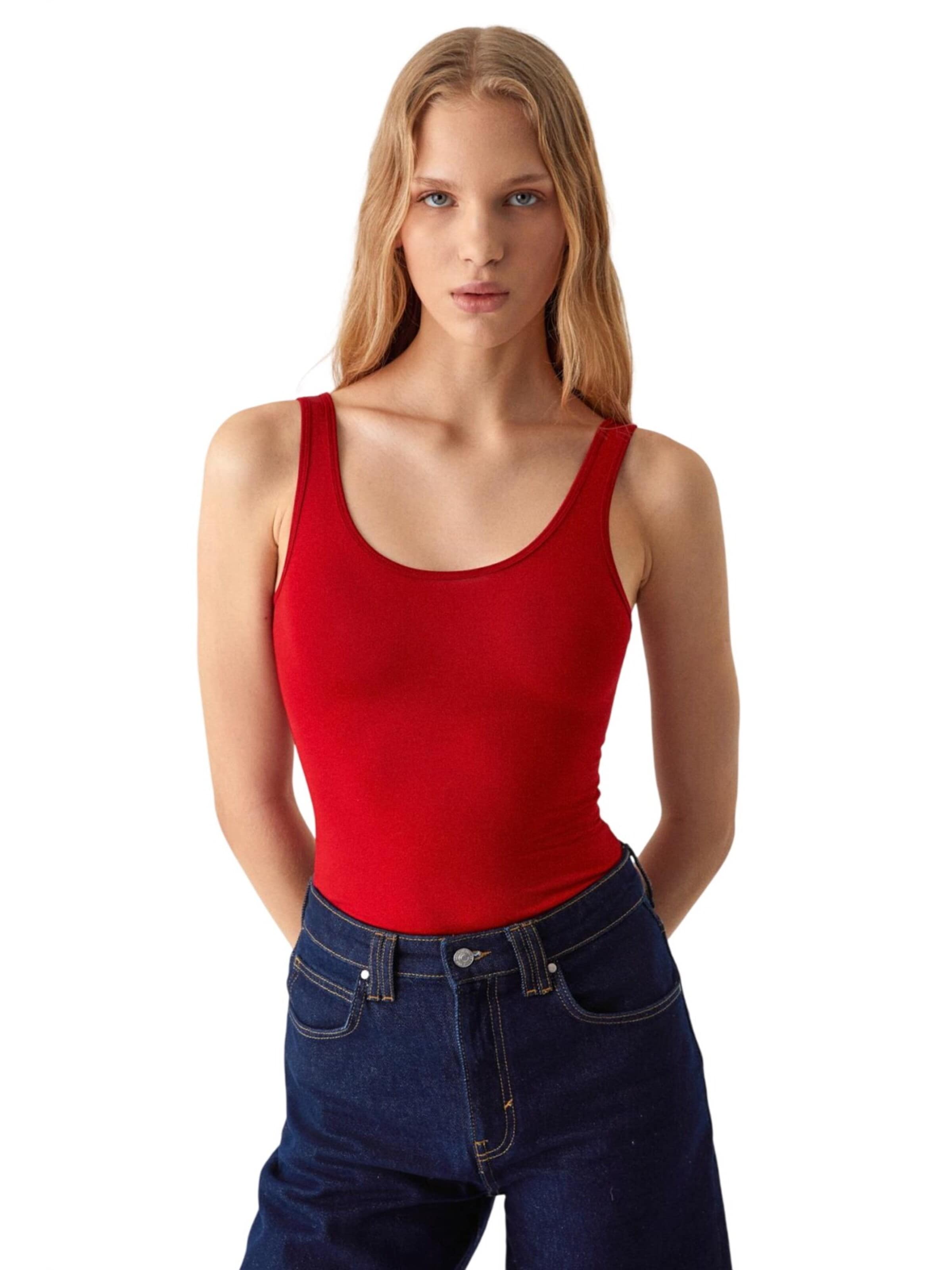 Grimelange Bodysuit in Red: front