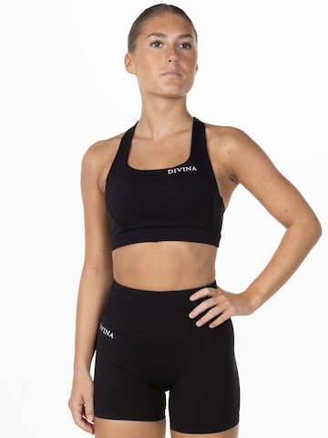 Bustino Reggiseno sportivo 'Valens' di Divina in nero: frontale