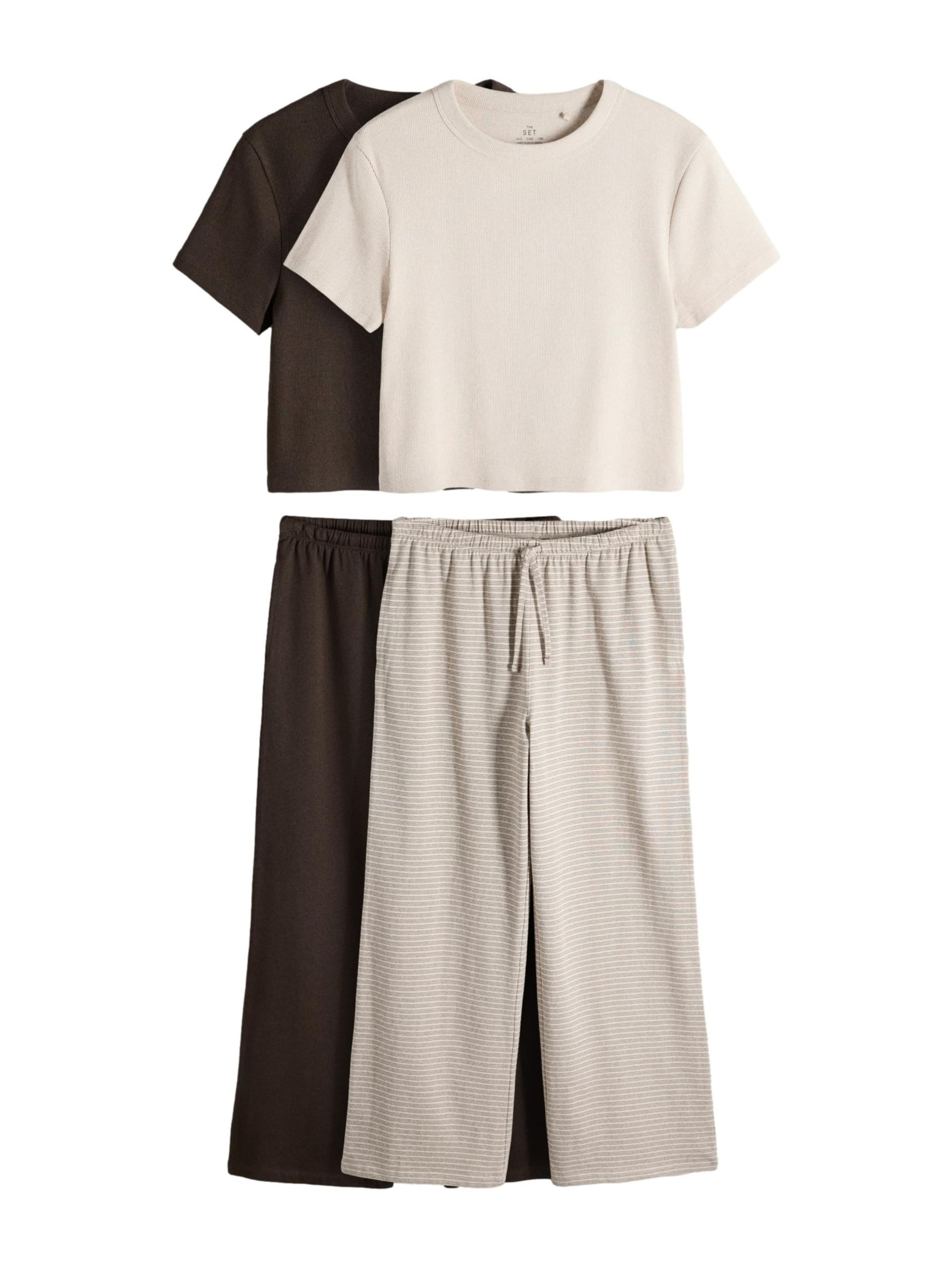 Pantalons de tailleur The Set en beige : devant