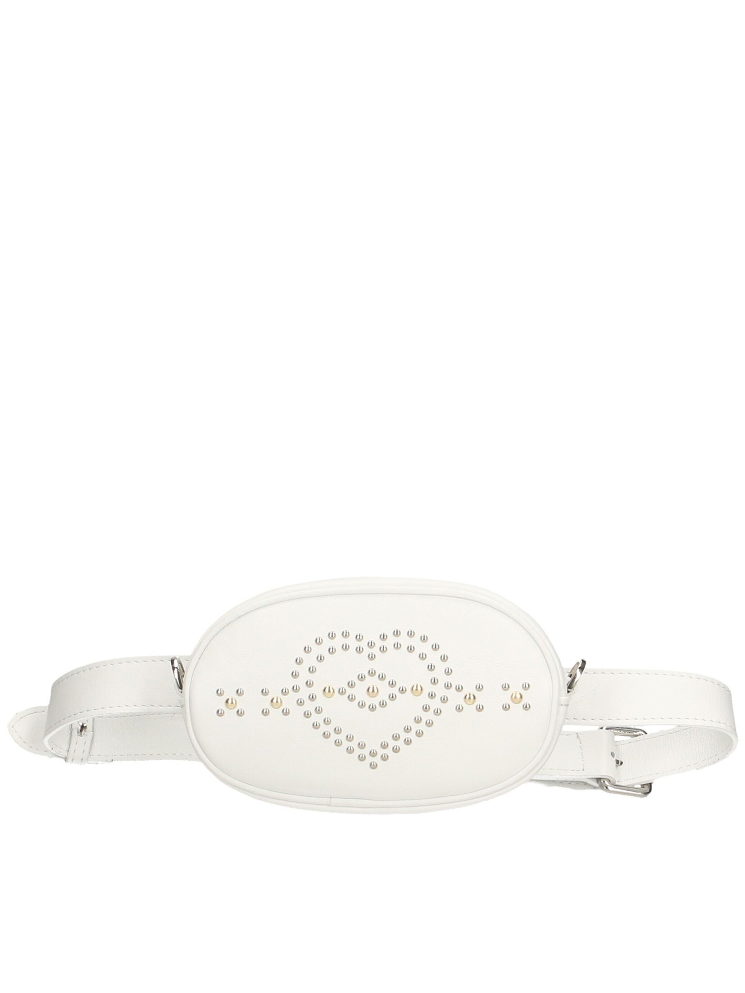Marsupio 'Marsupio donna pelle sauvage con borchie cuore Made in Italy' di Gave Lux in bianco: frontale
