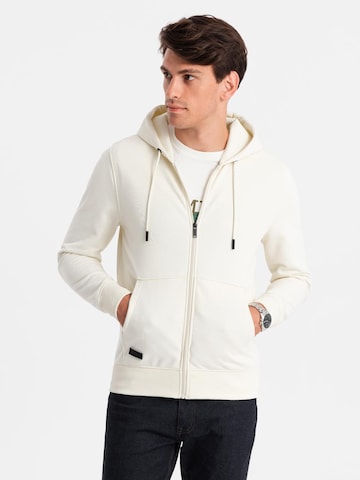 Veste de survêtement Ombre en beige : devant