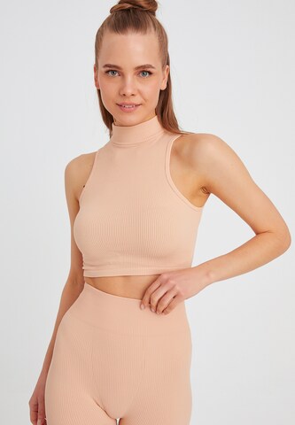 Leif Nelson Crop Top in Beige: predná strana