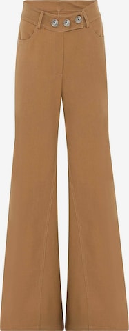 NOCTURNE Wide leg Trousers in Brown: front