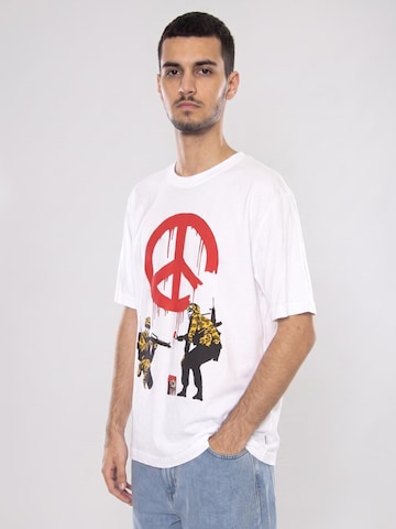 Maglietta 'Banksy SS Relax Tee Bright White' di Only & Sons in bianco: frontale