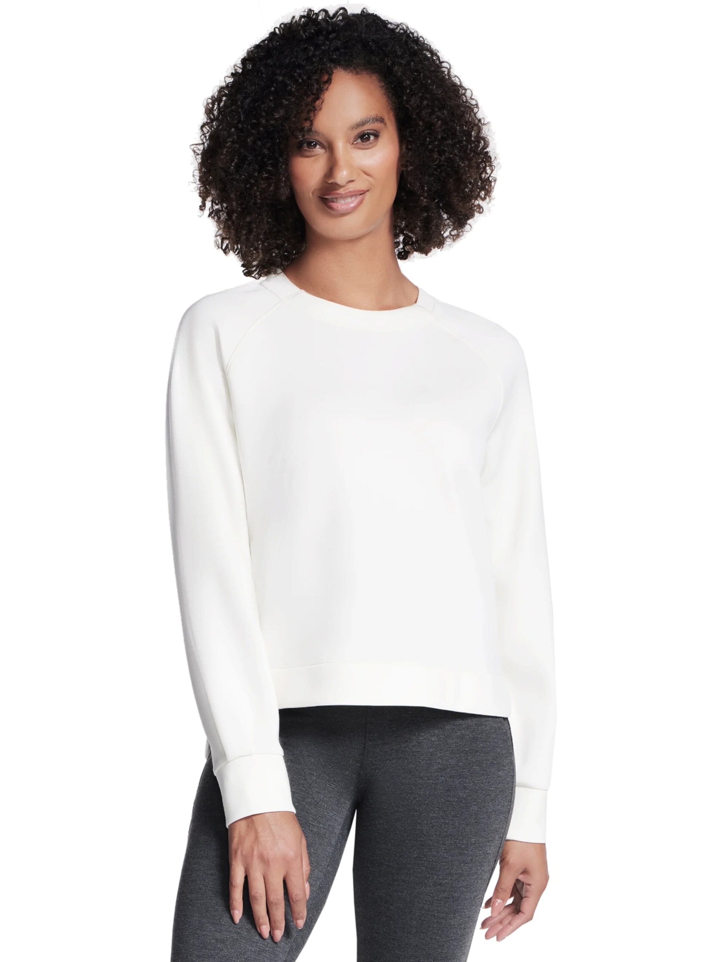 SKECHERS Sweatshirt 'Skechers Skechluxe Elevate Crewneck' in Wit: voorkant