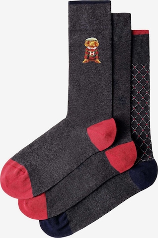 Hackett London Socken ' HARRY PLACEMENT ' in Grau: Vorderseite