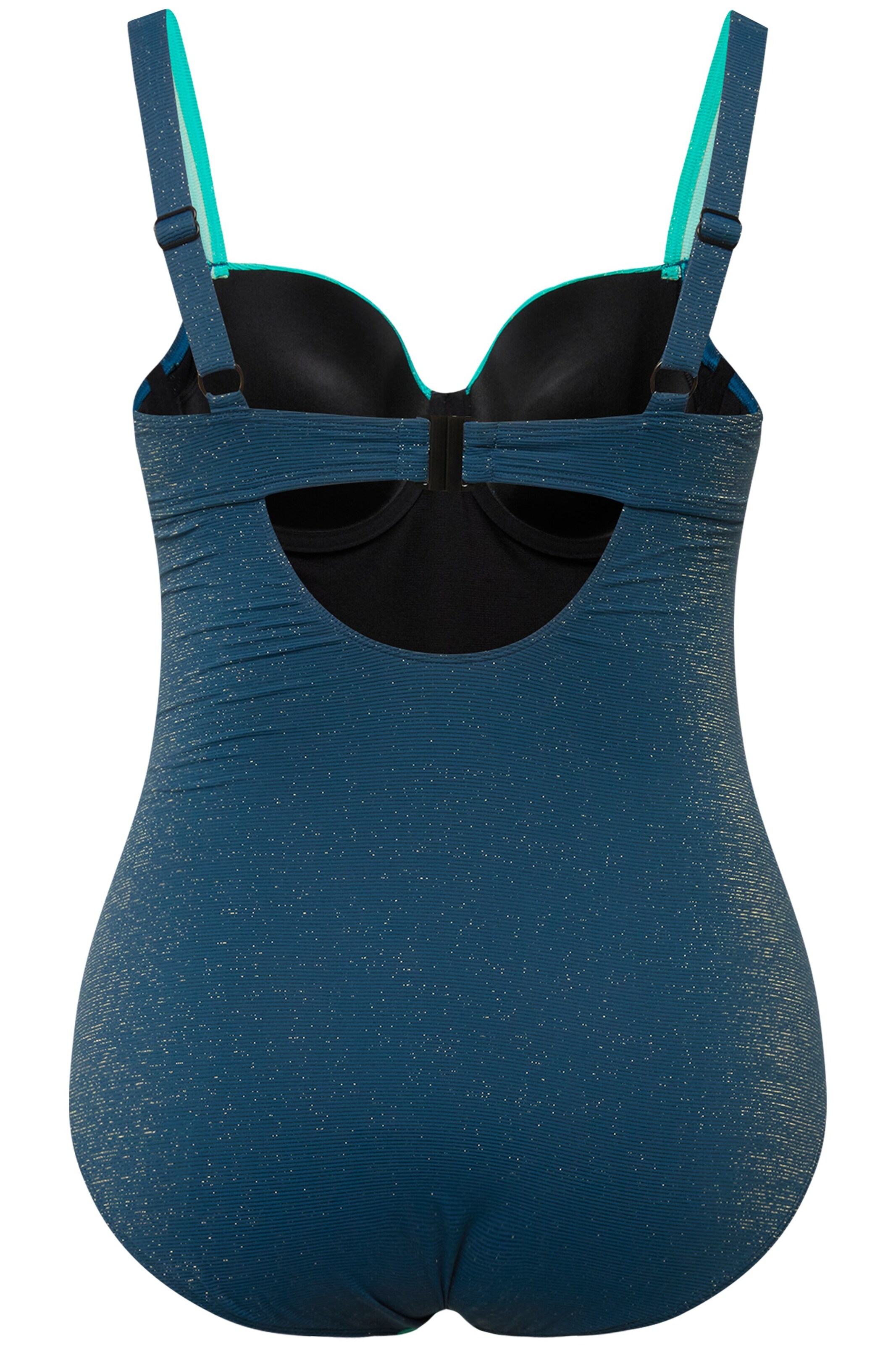 Ulla Popken T-Shirt Badeanzug in Blau