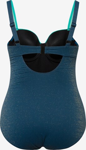 Ulla Popken T-shirt Swimsuit in Blue