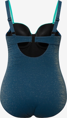 Ulla Popken T-shirt Swimsuit in Blue