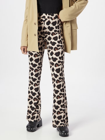 PIECES Flared Broek 'NALA' in Beige: voorkant