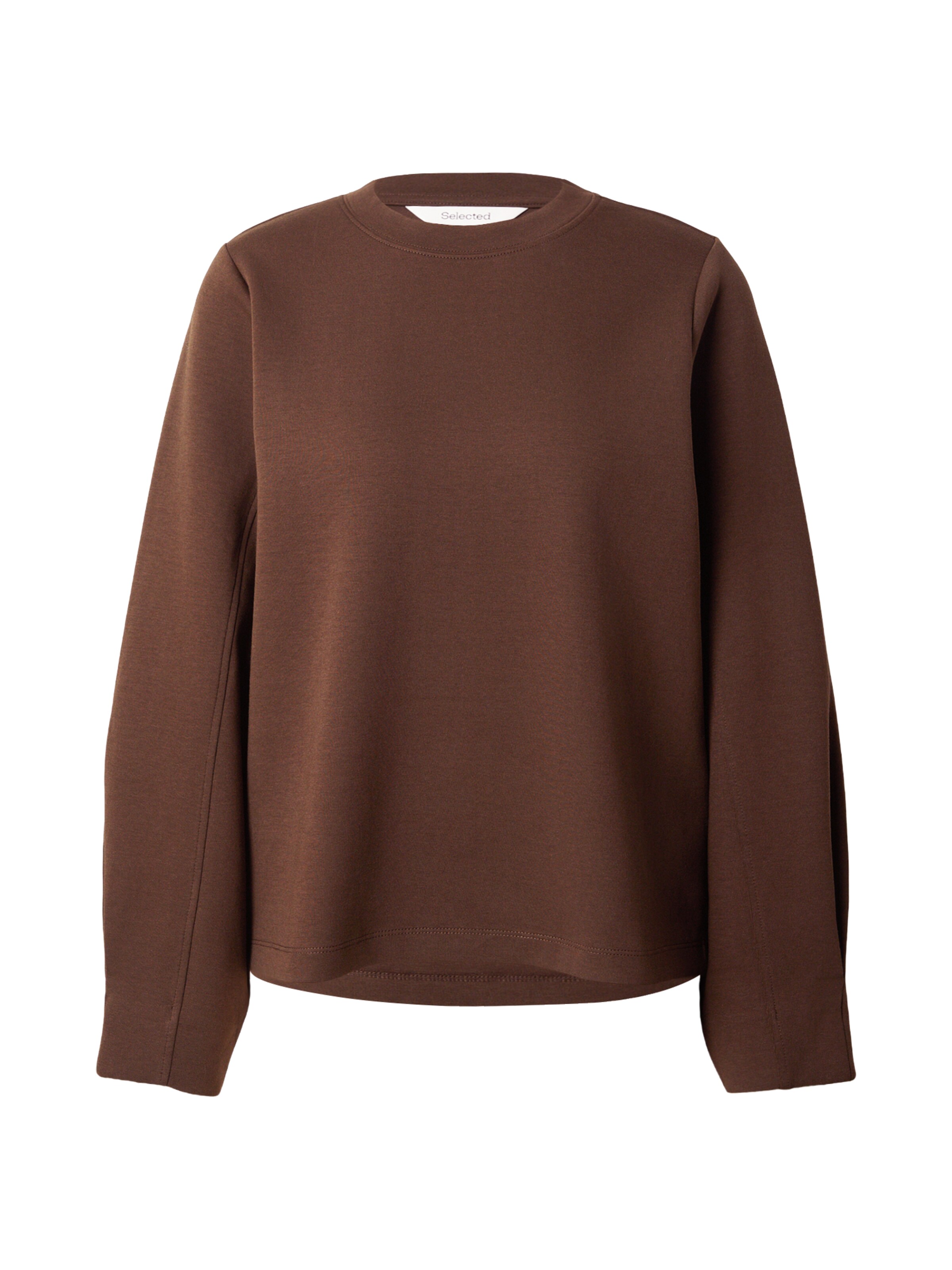 SELECTED Sweatshirt 'SLWLYA' in Brown: front