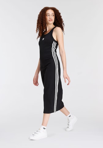 ADIDAS ORIGINALS - Vestido 'Adicolor Classics 3-Stripes Long' en negro: frente