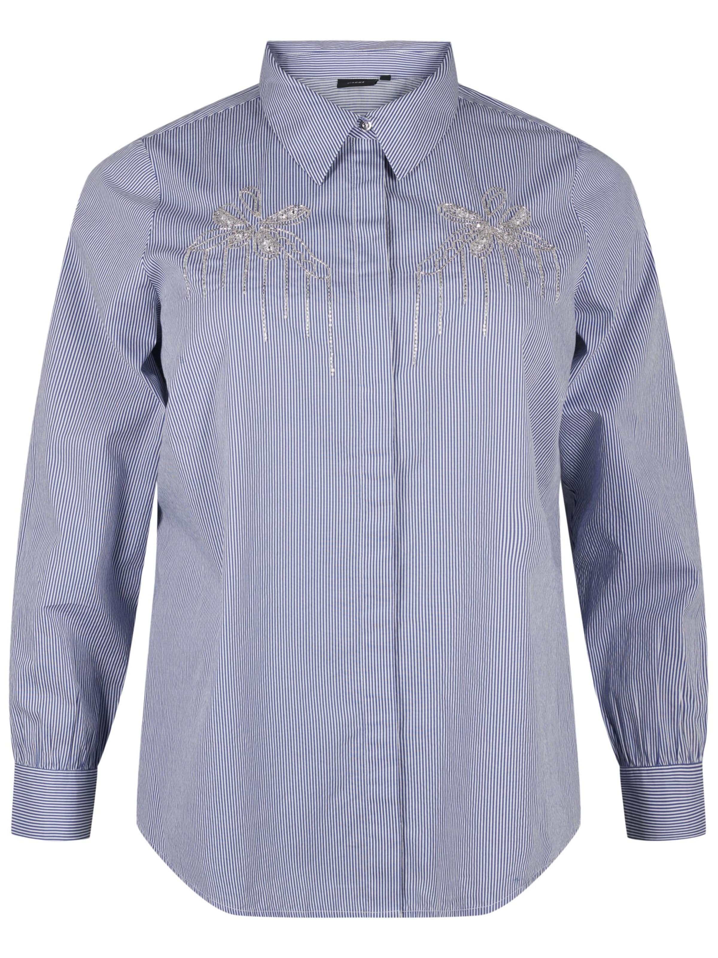 Zizzi Bluse 'ESALINA' in Blau: Vorderseite