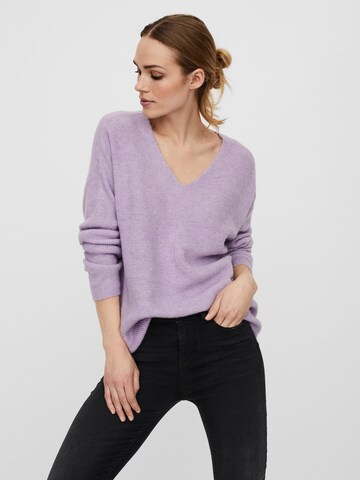 VERO MODA Sweater 'VMCREWLEFILE' in Purple: front