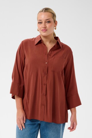 KAFFE CURVE - Blusa em castanho: frente